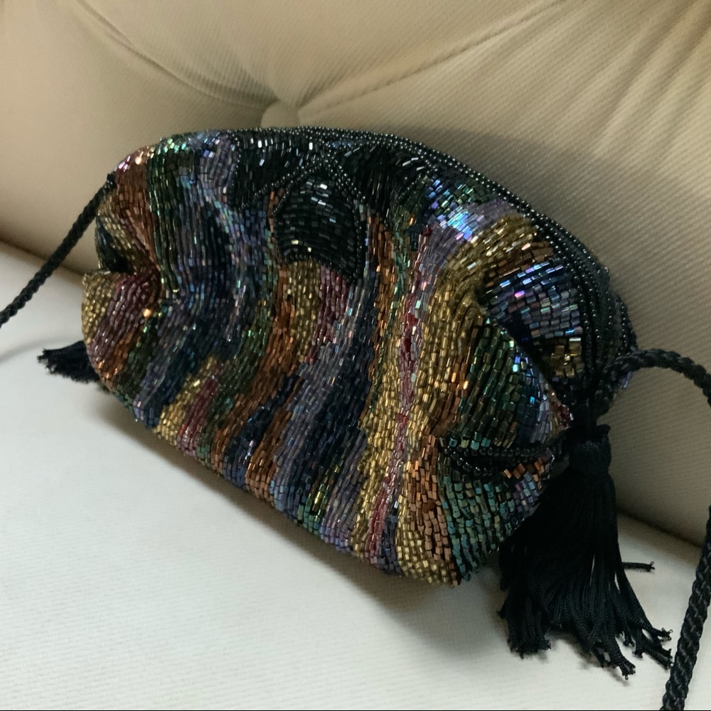 Vintage Beaded multi/color mini Purse - Picture 5 of 15